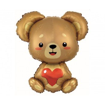 Teddy with Heart, Macis fólia lufi 85 cm Teddy with Heart, Macis fólia lufi 85 cm