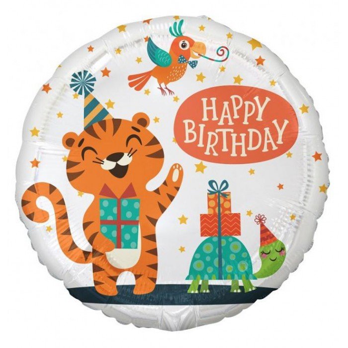 Happy Birthday Tiger, Tigris fólia lufi 36 cm