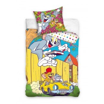 Tom és Jerry Fast car ágyneműhuzat 140×200cm, 70x90 cm Tom és Jerry Fast car ágyneműhuzat 140×200cm, 70x90 cm