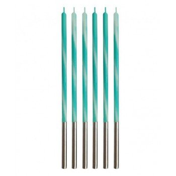 Candy Turquoise, Türkiz tortagyertya, gyertya szett 6 db-os Candy Turquoise, Türkiz tortagyertya, gyertya szett 6 db-os