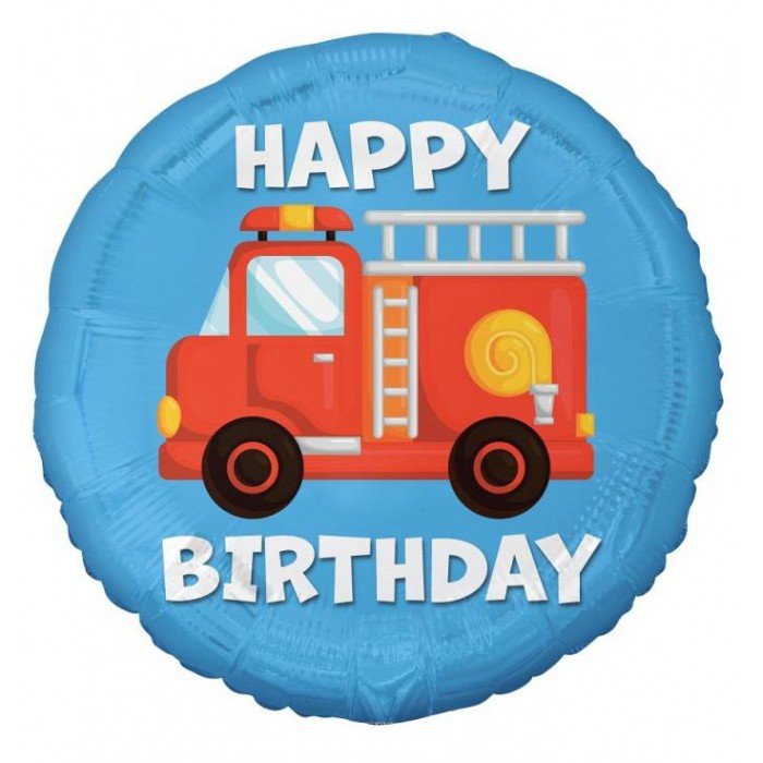 Happy Birthday Fire Fighter, Tűzoltó fólia lufi 36 cm