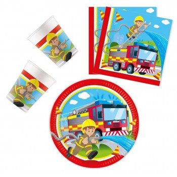 Firefighters, Tűzoltók party szett 36 db-os 23 cm-es tányérral Firefighters, Tűzoltók party szett 36 db-os 23 cm-es tányérral