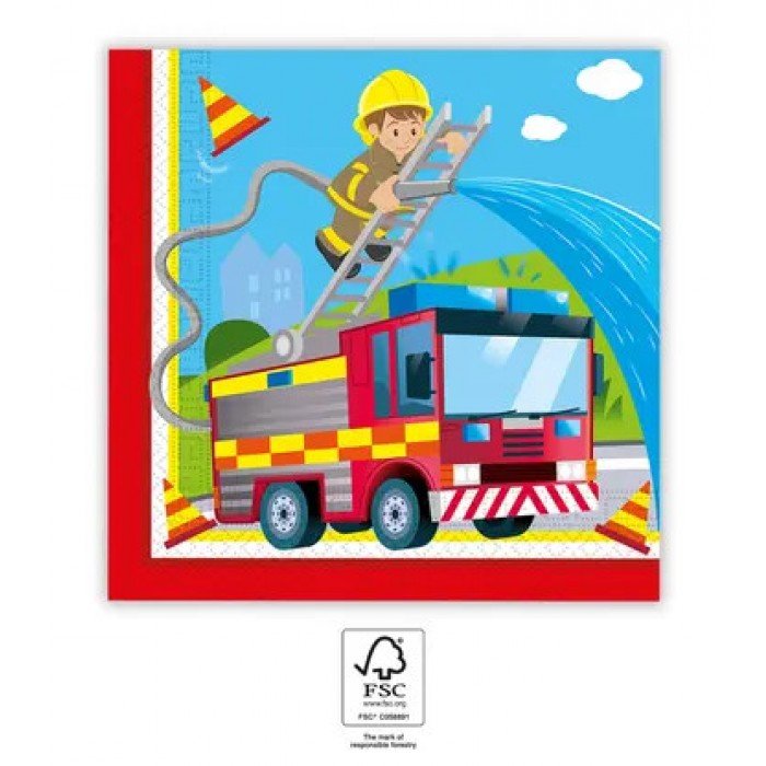 Firefighters, Tűzoltó szalvéta 20 db-os, 33x33 cm FSC