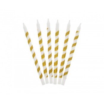 Twister Gold Glitter, Arany tortagyertya, gyertya szett 16 db-os Twister Gold Glitter, Arany tortagyertya, gyertya szett 16 db-os