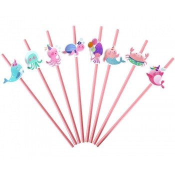 Underwater World, Vízivilág papír szívószál 8 db-os