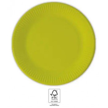 Unicolour Light Green, Zöld papírtányér 8 db-os 23 cm FSC Unicolour Light Green, Zöld papírtányér 8 db-os 23 cm FSC