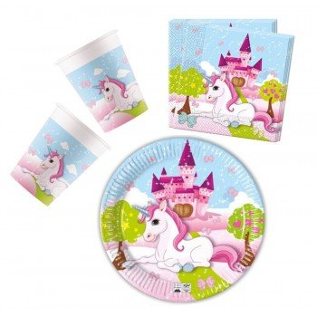 Unicorn Castle, Unikornis party szett 36 db-os 20 cm-es tányérral