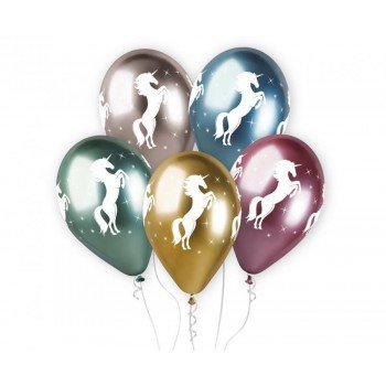 Unicorn Shiny, Unikornis léggömb, lufi 5 db-os 13 inch (33 cm) Unicorn Shiny, Unikornis léggömb, lufi 5 db-os 13 inch (33 cm)