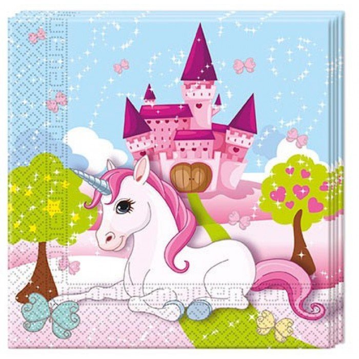 Unicorn Castle, Unikornis szalvéta 20 db-os 33x33 cm