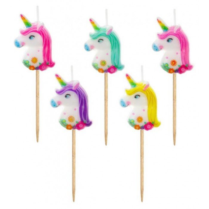 Unicorn Multicolour, Unikornis tortagyertya szett 6 db-os Unicorn Multicolour, Unikornis tortagyertya szett 6 db-os