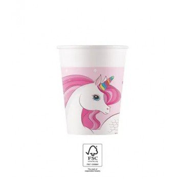 Unicorn Rainbow Colors, Unikornis papír pohár 8 db-os 200 ml FSC
