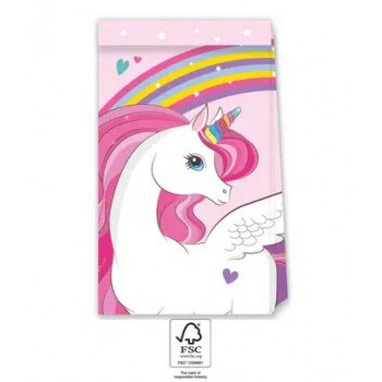 Unicorn Rainbow Colors, Unikornis papírzacskó 4 db-os FSC