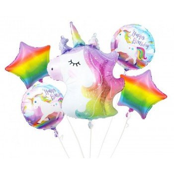 Unicorn, Unikornis fólia lufi 5 db-os szett Unicorn, Unikornis fólia lufi 5 db-os szett