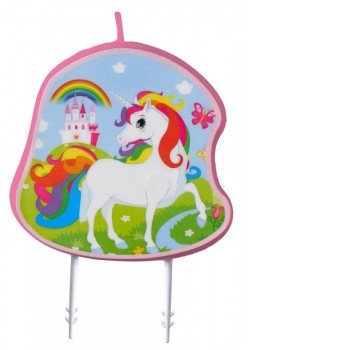 Unikornis tortagyertya 9 cm