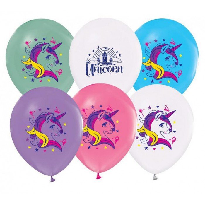 Unicorn, Unikornis léggömb, lufi 5 db-os 12 inch (30cm)