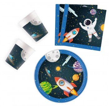 Rocket Space, Űr party szett 36 db-os 23 cm-es tányérral Rocket Space, Űr party szett 36 db-os 23 cm-es tányérral