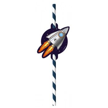 Space, Űr papír szívószál 8 db-os szett Space, Űr papír szívószál 8 db-os szett