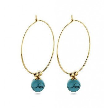 Victoria Arany színű kék gyöngyös fülbevaló