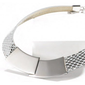 Victoria Ezüst színű bőr nyaklánc