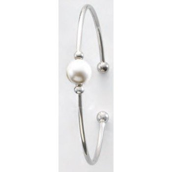 Victoria Ezüst színű fehér gyöngyös karkötő Victoria Ezüst színű fehér gyöngyös karkötő