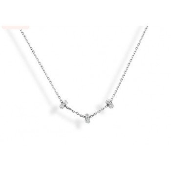 Victoria Ezüst színű fehér köves fánk nyaklánc Victoria Ezüst színű fehér köves fánk nyaklánc