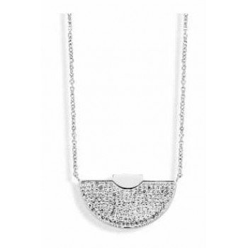 Victoria Ezüst színű fehér köves félhold nyaklánc Victoria Ezüst színű fehér köves félhold nyaklánc