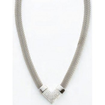 Victoria Ezüst színű fehér köves hálós nyaklánc Victoria Ezüst színű fehér köves hálós nyaklánc