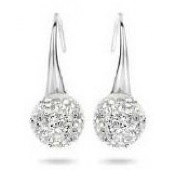 Victoria Ezüst színű fehér köves horog fülbevaló Victoria Ezüst színű fehér köves horog fülbevaló