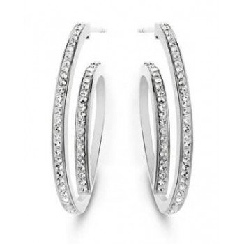 Victoria Ezüst színű fehér köves karika fülbevaló Victoria Ezüst színű fehér köves karika fülbevaló