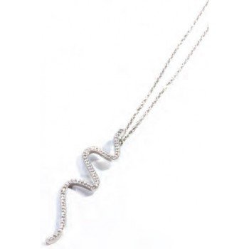 Victoria Ezüst színű fehér köves kígyó nyaklánc Victoria Ezüst színű fehér köves kígyó nyaklánc