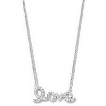 Victoria Ezüst színű fehér köves Love nyaklánc Victoria Ezüst színű fehér köves Love nyaklánc