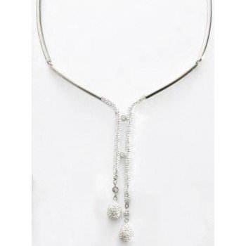 Victoria Ezüst színű fehér köves nyaklánc Victoria Ezüst színű fehér köves nyaklánc