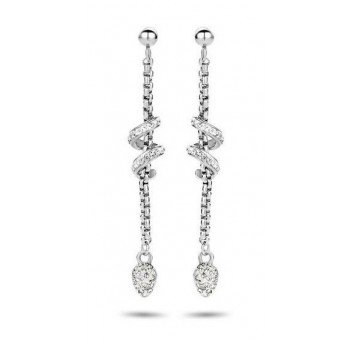 Victoria Ezüst színű fehér köves spirál fülbevaló Victoria Ezüst színű fehér köves spirál fülbevaló
