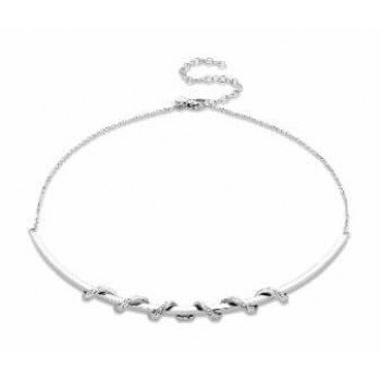 Victoria Ezüst színű fehér köves spirál nyaklánc Victoria Ezüst színű fehér köves spirál nyaklánc