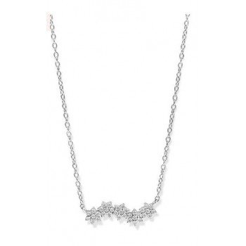 Victoria Ezüst színű fehér köves virág nyaklánc Victoria Ezüst színű fehér köves virág nyaklánc