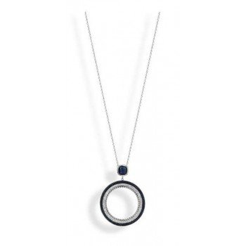 Victoria Ezüst színű kék, fehér köves nyaklánc