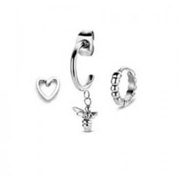 Victoria Ezüst színű méh fülbevaló szett Victoria Ezüst színű méh fülbevaló szett