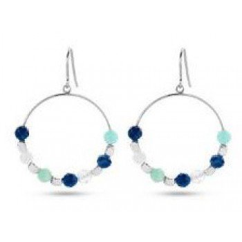 Victoria Ezüst színű színes gyöngyös fülbevaló Victoria Ezüst színű színes gyöngyös fülbevaló