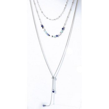 Victoria Ezüst színű színes gyöngyös nyaklánc Victoria Ezüst színű színes gyöngyös nyaklánc