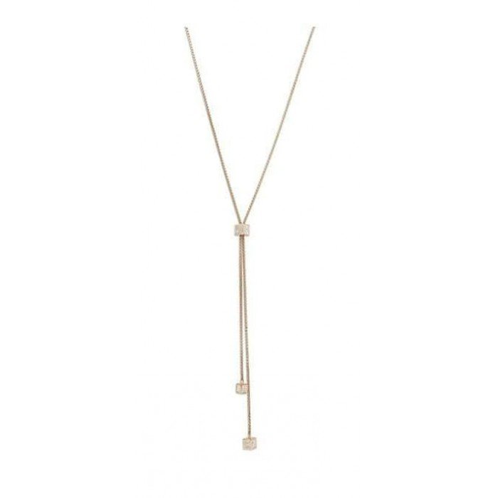Victoria Rose gold színű fehér köves kocka nyaklánc Victoria Rose gold színű fehér köves kocka nyaklánc