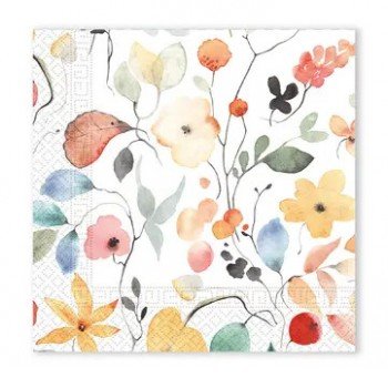 Virágos Watercolor Bouquet szalvéta 20 db-os 33x33 cm FSC