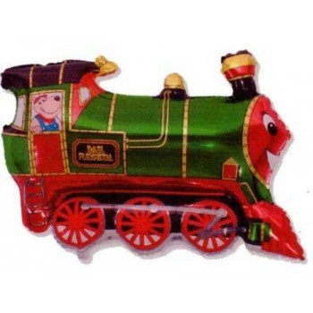 Train Green, Vonat fólia lufi 36 cm Train Green, Vonat fólia lufi 36 cm