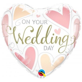 Wedding Day Hearts, Esküvő fólia lufi 46 cm Wedding Day Hearts, Esküvő fólia lufi 46 cm