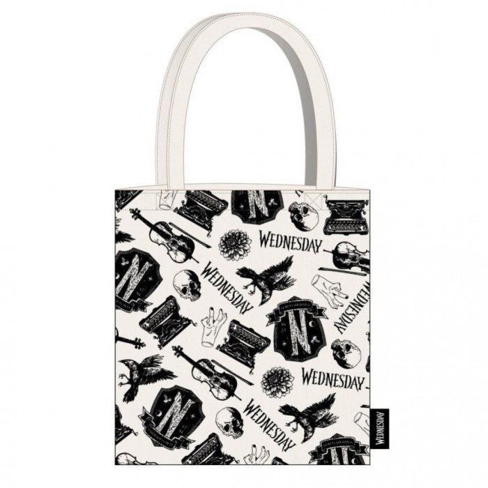 Wednesday Black shopping bag, bevásárlótáska 39 cm