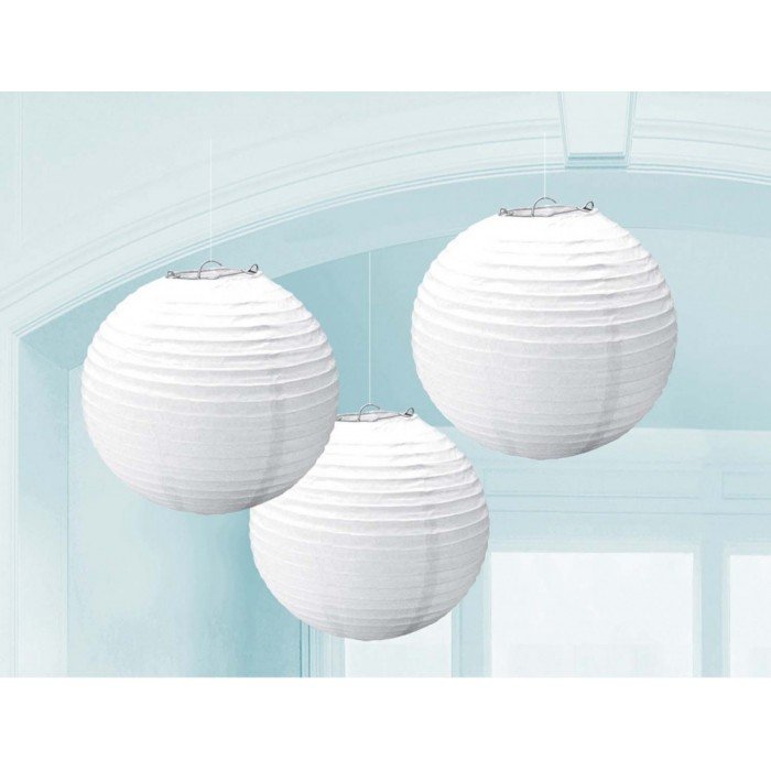 White, Fehér lampion 3 db-os szett 20,4 cm