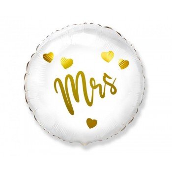 White, Fehér Mrs fólia lufi 46 cm (WP) White, Fehér Mrs fólia lufi 46 cm (WP)