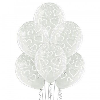 White Hearts, Szív léggömb, lufi 6 db-os 12 inch (30 cm) White Hearts, Szív léggömb, lufi 6 db-os 12 inch (30 cm)