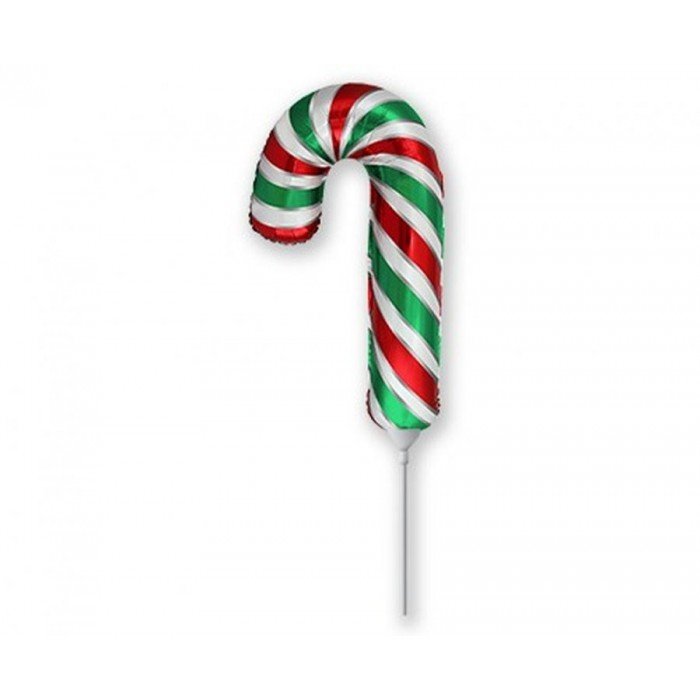 XMas Red-green Lollipop, Nyalóka fólia lufi 31 cm (WP)