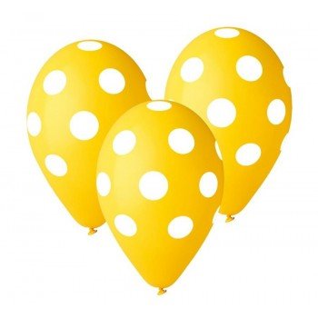 Yellow Dots, Sárga léggömb, lufi 5 db-os 12 inch (30 cm) Yellow Dots, Sárga léggömb, lufi 5 db-os 12 inch (30 cm)