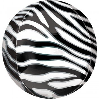 Zebra mintás Gömb fólia lufi 40 cm Zebra mintás Gömb fólia lufi 40 cm